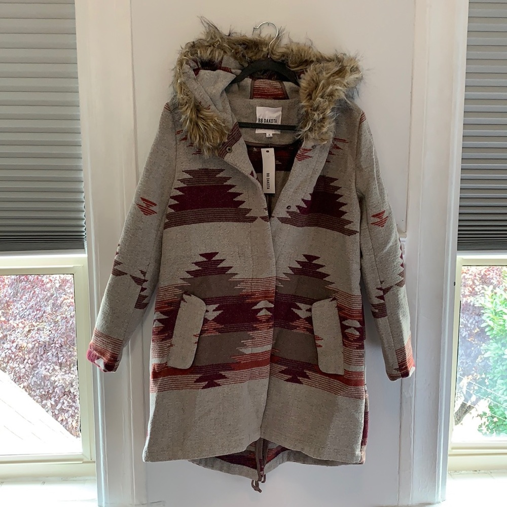 Bb Dakota Dalley Aztec wool blend coat (small)